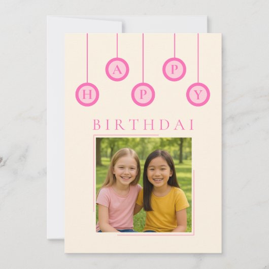 友最高の人写真誕生日グリーティングカード 招待状 (正面)