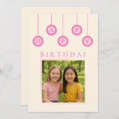 友最高の人写真誕生日グリーティングカード 招待状 (正面/裏面)