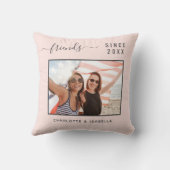 友最高の人写真赤面ピンクのローズ金ゴールド名の年 クッション (裏面)