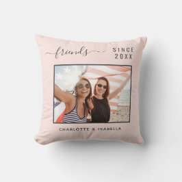 友最高の人写真赤面ピンクのローズ金ゴールド名の年 クッション