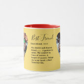 友最高の人引用文写真ハートコラージュマカラフルグ マグカップ (中央)