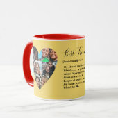 友最高の人引用文写真ハートコラージュマカラフルグ マグカップ (正面左)