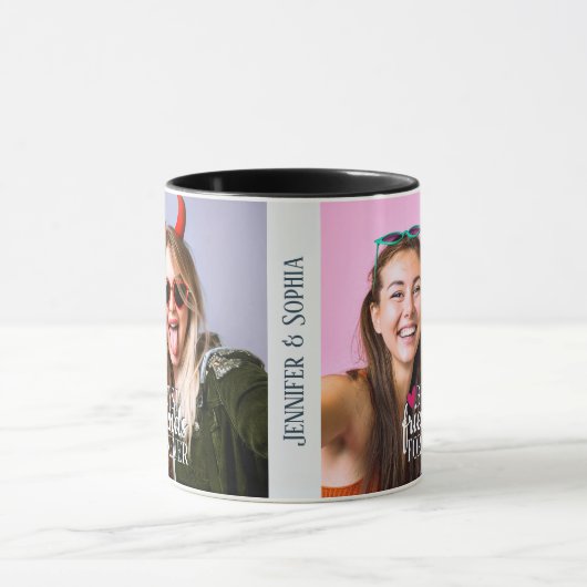 友最高の人永遠2つの写真テンプレートトレンディー マグカップ (中央)