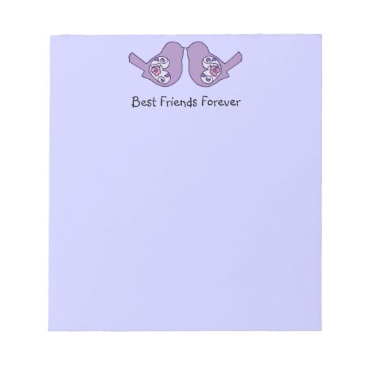 友最高の人永遠、BFFかわいい愛鳥 ノートパッド (正面)