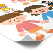 友最高の人漫画の女の子と男の子アート ポスター (角)