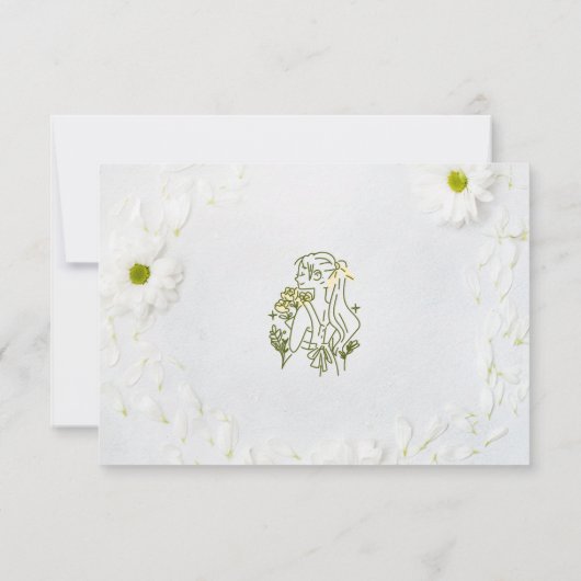 友最高の人結婚の花の女の子の招待状カード 招待状 (裏面)