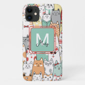 友最高の人誕生日ギフト猫猫ちゃんモノグラム Case-Mate iPhoneケース (裏面)