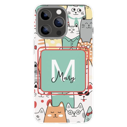友最高の人誕生日ギフト猫猫ちゃんモノグラム Case-Mate iPhoneケース