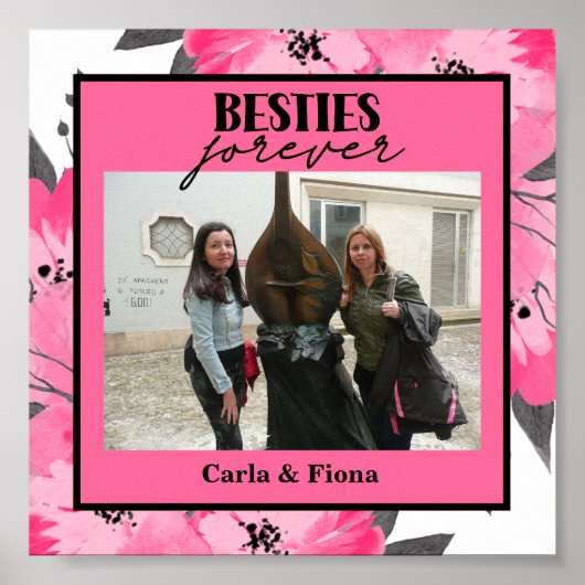 友最高の人1枚フォトギフトピンクのポスター ポスター (正面)