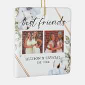 友最高の人2写真コラージュBohoフローラクリスマス セラミックオーナメント (右)