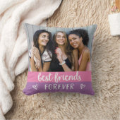 友最高の人 |ピンクと紫のカラーブロック2写真 クッション (ブランケット)