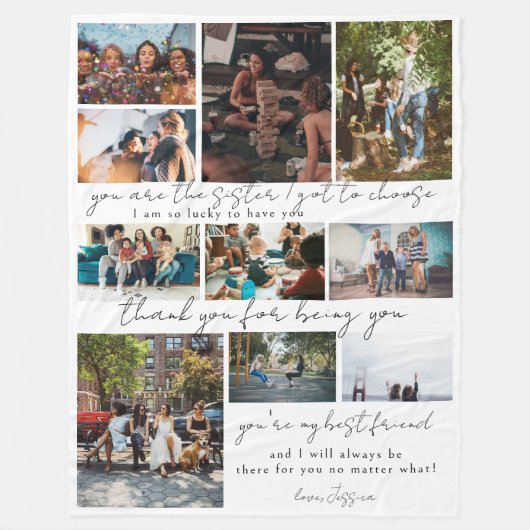 友最高の人 |ベスティー10枚の写真と引用文 フリースブランケット (正面)