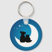 友最高の人 – 猫と犬のキーチェーン キーホルダー (正面)