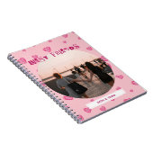 友最高の人BFFギフトかわいいピンクのハート写真 ノートブック (右側)