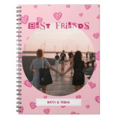 友最高の人BFFギフトかわいいピンクのハート写真 ノートブック (正面)