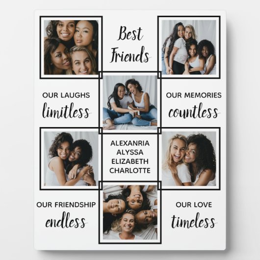 友最高の友の友よユニークり写真コラージュ フォトプラーク (正面)
