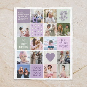 友最高の友の友情のベッティBFFフォトコラージュ フリースブランケット