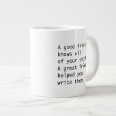 友最高の友のMUG w引用文 ジャンボコーヒーマグカップ (正面右)