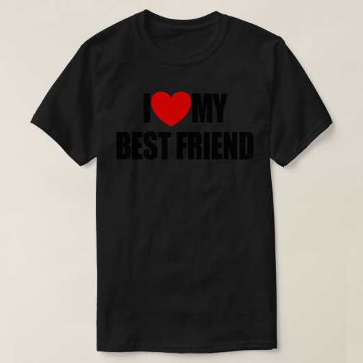 友最高の友ハート好き最高の Tシャツ (デザイン正面)
