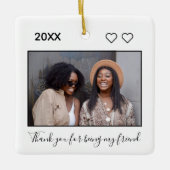 友最高の友姉妹の感謝カスタム セラミックオーナメント (正面)