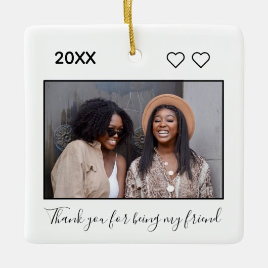 友最高の友姉妹の感謝カスタム セラミックオーナメント (正面)