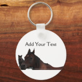 友最高の達の猫と馬が寄り添う キーホルダー (正面)