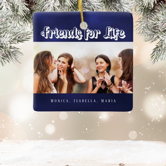 友最高の達の青い写真名 セラミックオーナメント