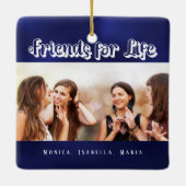 友最高の達の青い写真名 セラミックオーナメント (裏面)