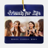 友最高の達の青い写真名 セラミックオーナメント (正面)
