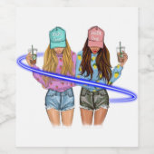 友最高の達は私たちが自分のために選んだ姉妹である ワインラベル (シングルラベル)