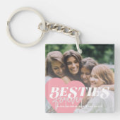 友最高の達5枚の写真ガーリーコラージュ キーホルダー (正面)