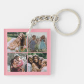 友最高の達5枚の写真ガーリーコラージュ キーホルダー (裏面)