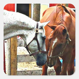 友最高の馬ステッカー スクエアシール