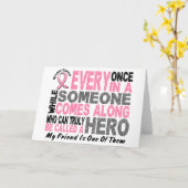 友来達1人の乳がんTシャツに沿った英雄 カード (黄色い花)