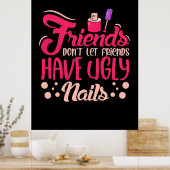 友素晴らし人は醜い爪、 ネイル ポスター (キッチン)