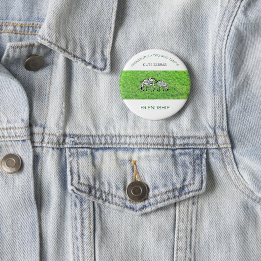 友素晴らし人、かわいいハッピーシマウマ 缶バッジ (インサイチュ)