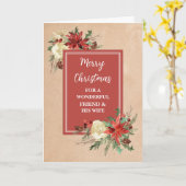 友素朴友と妻の法律がクリスマスを祝う カード (黄色い花)