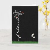 友考える人のデイジーと女性のバグ カード (黄色い花)