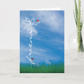 友考える人のデイジーと女性のバグ カード (正面)