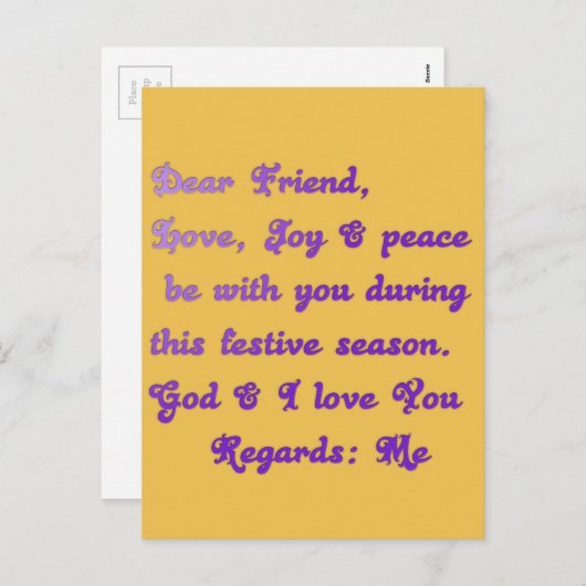 友親愛人の愛と平和カスタマイズ製品 シーズンポストカード (正面/裏面)