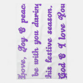 「友親愛人」フェスティバルの季節の挨拶 キッチンタオル (縦)