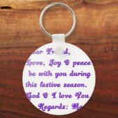 「友親愛人」フェスティバルの季節の挨拶 キーホルダー (正面)