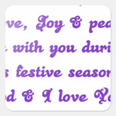 「友親愛人」フェスティバルの季節の挨拶 スクエアシール (正面)