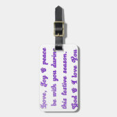 「友親愛人」フェスティバルの季節の挨拶 ラゲッジタグ (正面縦)