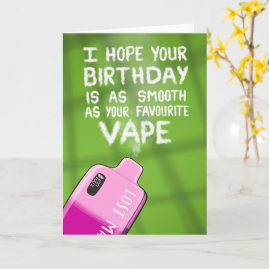 友達おもしろいと家族のためのVape誕生日カード カード (黄色い花)