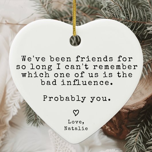 友達おもしろいのクリスマス最高ののギフ笑わされるト セラミックオーナメント