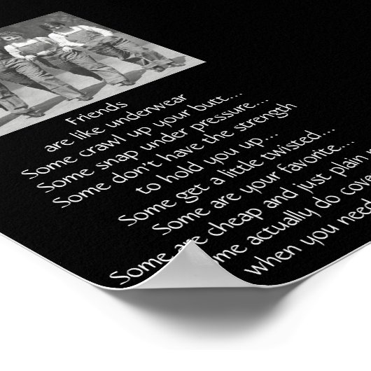 友達おもしろいの引用文は下着のようなもの ポスター (角)