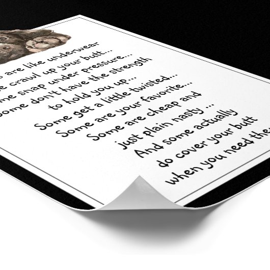 友達おもしろいの引用文は下着のようなもの ポスター (角)