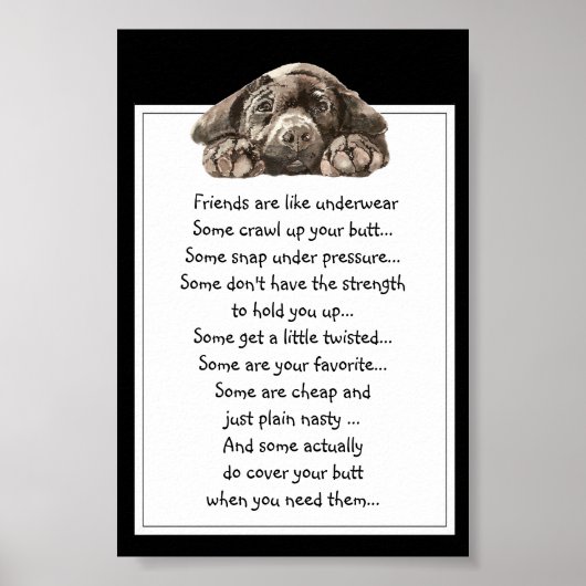友達おもしろいの引用文は下着のようなもの ポスター (正面)