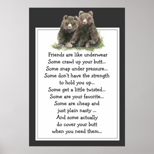 友達おもしろいの引用文は下着のようなもの ポスター (正面)